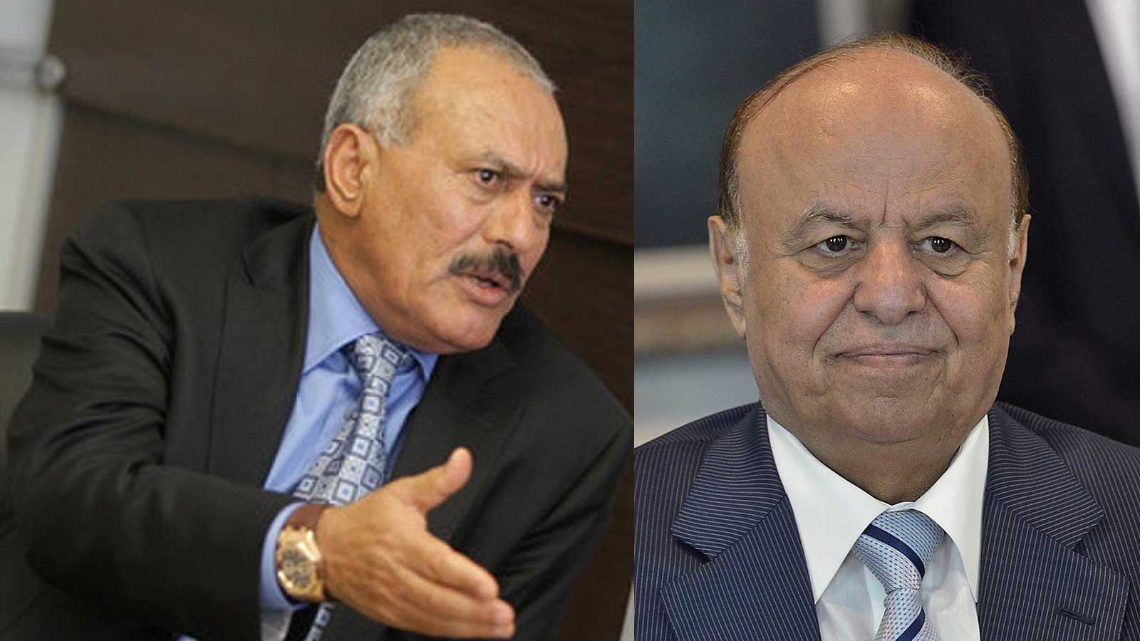 El presidente internacionalmente reconocido de Yemen, Abd Rabbo Mansour Hadi (derecha), y el presidente derrocado Ali Abdullah Saleh. Foto: U.S Defense Department.