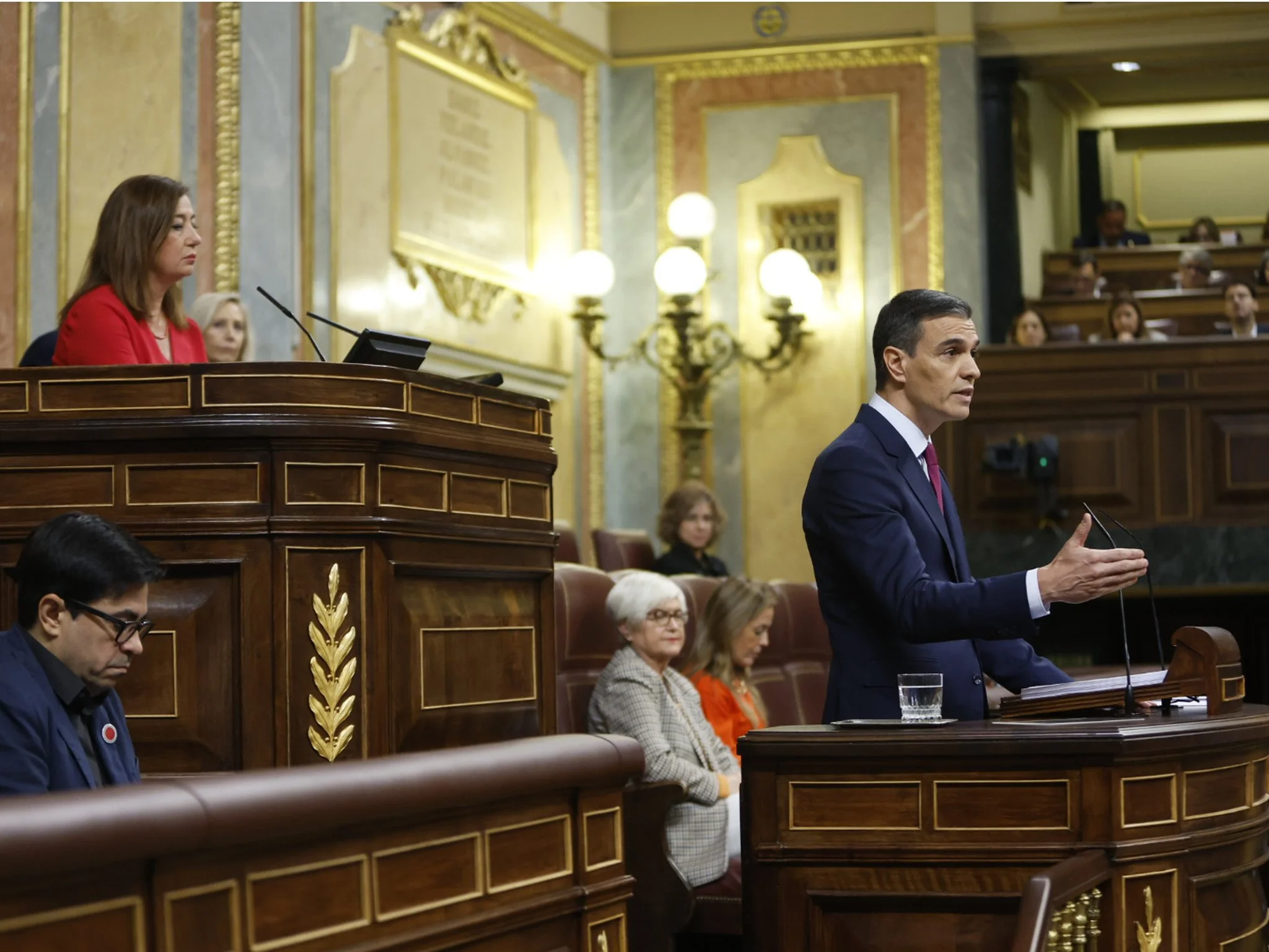 Intervención de Pedro Sánchez en la sesión de investidura. Foto: Cuenta de X de @Congreso_Es.