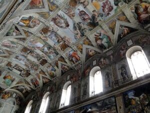 Fotografía parcial de la Capilla Sixtina