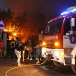 Fotografía del incendio forestal en Ponte Sampaio en 2016