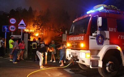 Fotografía del incendio forestal en Ponte Sampaio en 2016