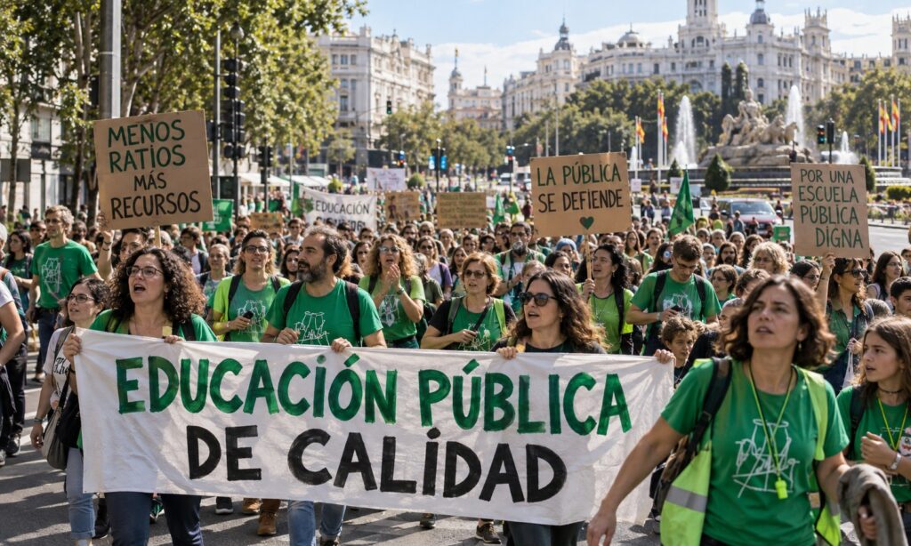 Manifestación por la educación, marea verde